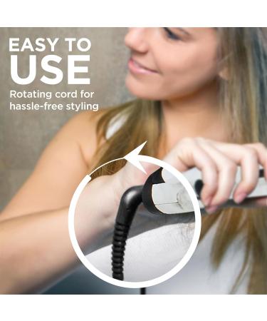 Herstyler White Velvet Marble Flat Iron - Ceramic Hair Straightener - Travel-Friendly 1 Inch Dual Voltage Styling Tool - Buy Online on GoSupps.com