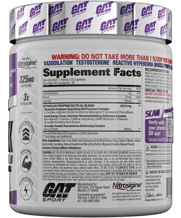 GAT Sport Nitraflex Advanced Pre-Workout Powder - Grape Flavor | Boost Energy, Strength & Performance | Creatine-Free | 30 Servings - Buy Online on GoSupps.com