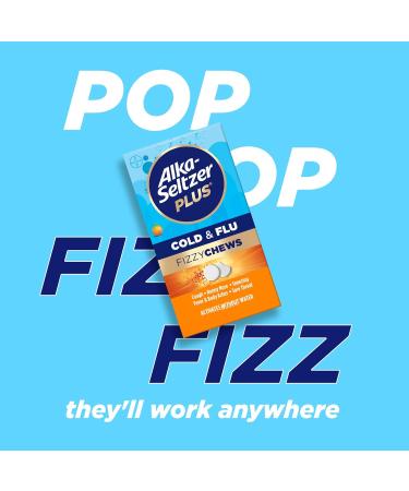Alka-Seltzer Plus New Cold & Flu FizzyChews - On-the-Go Cold Relief Chewable Tablets for Adults 24 Count - No Water Needed Orange Flavor - Buy Online on GoSupps.com