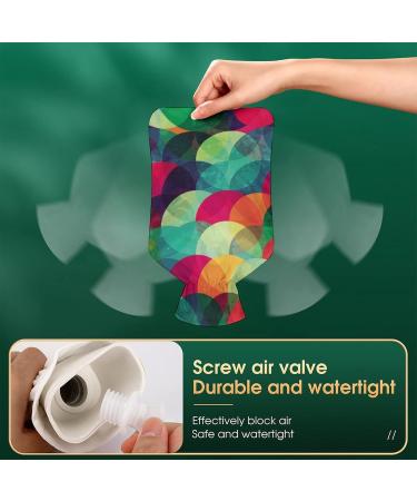 Hot Water Bottle with Lid | Circles Pattern Rubber Hot Water Bag for Pain Relief & Cramps | Foot Warmer & Therapy - Buy Online on GoSupps.com