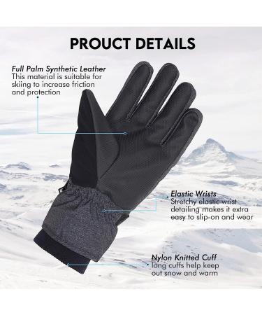 CAMYOD Waterproof Ski Snowboard Gloves | Men's Cold Weather Gloves with 3M Thinsulate & Zipper Pocket - Buy Online on GoSupps.com