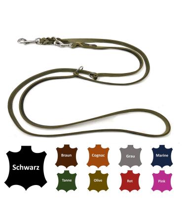 Dog liner Small dogs / large dogs 2m / 2.40m / 2.80m / 3.50m / 5m Double linen adjustable (2.40m x 8mm olive green) 2.40m x 8mm olive -green