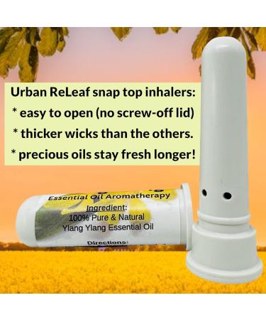 Buy Urban ReLeaf Ylang Ylang Essential Oil Nasal Inhalers | Pure Aromatherapy | Alcohol-Free | Made in USA | Set of 2 - Pocket Size - Buy Online on GoSupps.com