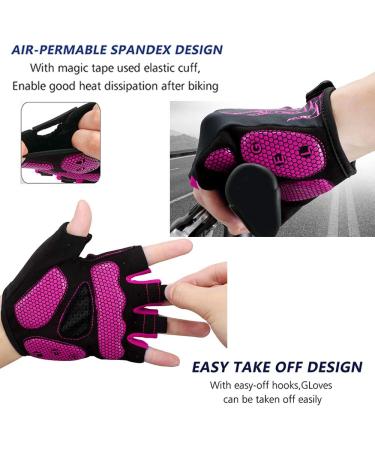 Buy Bikingmoreok Half-Finger Bicycle Gloves for Men & Women - Breathable Cycling Gloves with 5mm SBR Gel Shock Absorption - Unisex MTB Mountain Bike Gloves in Pink - Buy Online on GoSupps.com