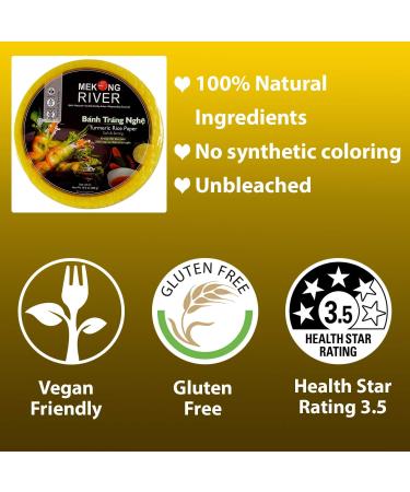 Mekong River Banh Vietnamese Turmeric Rice Paper 22cm (24 x 300g) - Authentic Flavors - Buy Online on GoSupps.com