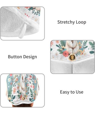 Cute Mom Hugging Baby Bear Hair Towel 2 Pack - Super Absorbent Quick Dry Hair Turbans for Women & Girls - Buy Online on GoSupps.com