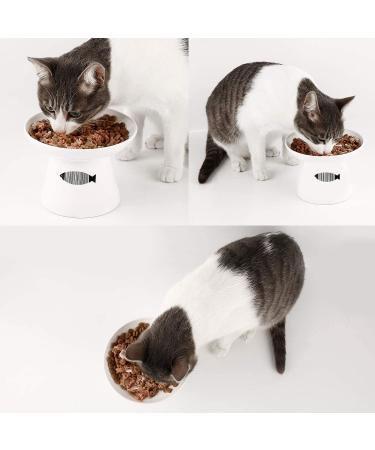 Yangbaga Cat Raised Food/Water Bowl for Elder Big Cats  Non-Skid 4.8x6.4in Premium Ceramic Cat Bowls with Stand  Sturdy and Anti-Fall White - Buy Online on GoSupps.com
