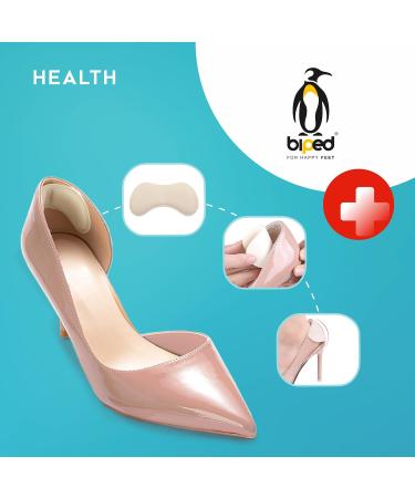 biped HEALTH Heel Pads - 4 Pairs Self-Adhesive Shoe Cushions for Big Shoes & Heel Pain Relief - Breathable Blister Protectors (Champagne/Black) - International Shipping - Buy Online on GoSupps.com