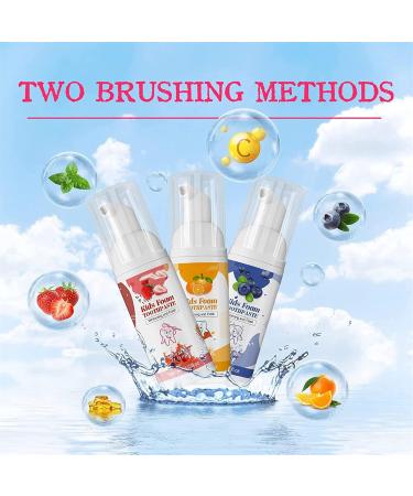 Foam Toothpaste for Kids - Fruit Flavor Anti-Cavity Whitening | Toddler Oral Care (Blueberry) - Buy Online on GoSupps.com