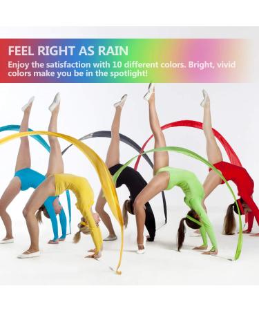 10Pcs Dance Ribbons Streamers - 6.6Ft Gymnastics Ribbon Wands for Kids Talent Shows - Perfect Rhythm Sticks for Artistic Dancing and Baton Twirling (10 Colors) - Buy Online on GoSupps.com