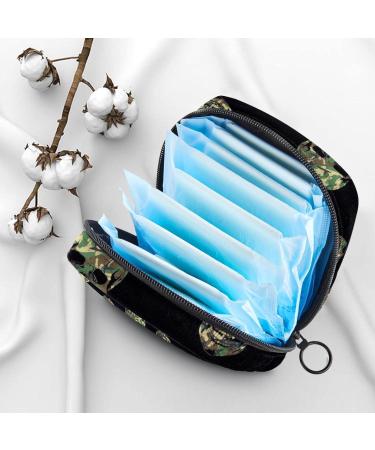 Stylish Camouflage Menstruation Pad Bag with Zipper | Women's Napkin & Tampon Organizer | Ideal for Girls - Buy Online on GoSupps.com