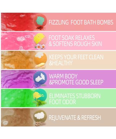 Organic Foot Bath Bombs 12 Pack - Rich Essential Oils for Dry, Cracked Feet - Foot Soak with Bath Salt for Athletes Foot & Stubborn Odor - Tired Feet Relief - Buy Online on GoSupps.com