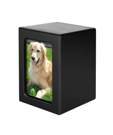 NEWDREAM: Dog Urns for Ashes, pet Urns, Box for Dog Ashes, Pet Ashes Photo Box,Ash Box for Dogs, Wood Keepsake Memorial Urns black M