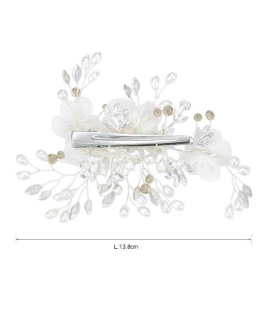 Shop Honey Bear Women's Bridal Jewelry | Flower Hair Feast Accessories | Crystal Rhinestone & Simulated Pearl | Elegant Wedding Hairpieces (White) - Buy Online on GoSupps.com