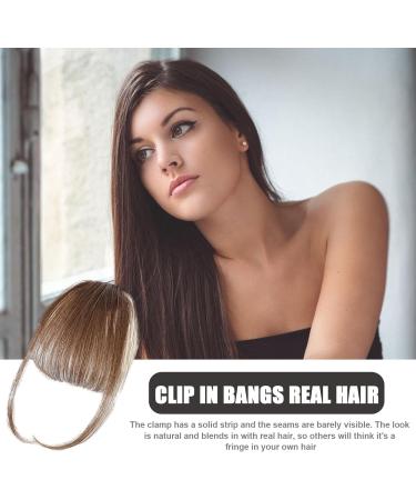 Lesunbak Clip in Bangs Real Hair French Bangs Clip on Fake Bangs Fringe Natural Color Fringe Hairpieces Stylish Neat Bangs Hair Extension for Girls Women brown - Buy Online on GoSupps.com