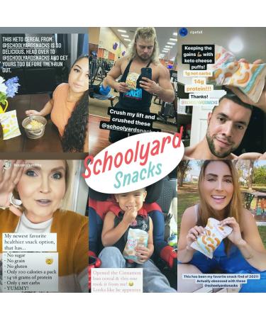 Schoolyard Snacks Low Carb Keto Cheese Puffs - Cheddar Cheese High Protein Snacks | Gluten & Grain-Free Healthy Keto Chips | 12 Bags - Buy Online on GoSupps.com