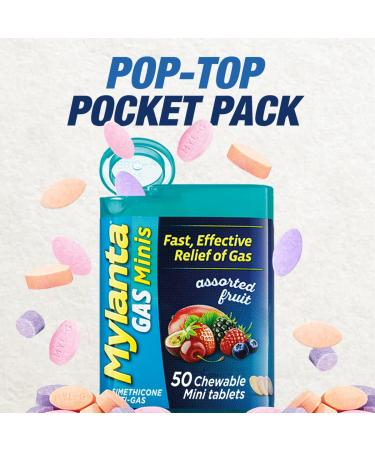 Mylanta Gas Relief Tablets - 60 Count Assorted Fruit Flavored Minis - Buy Online on GoSupps.com