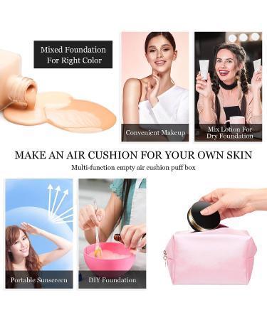 Portable Cushion Foundation Box with Refillable Powder Puff - 2 Piece Set for Women Travel - Black - 0.5 oz - Buy Online on GoSupps.com