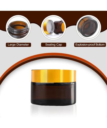 SUQURTOM 10-Pack 20ml Amber Glass Cosmetic Containers - Refillable Cream Lotion & Essential Oil Bottles - Buy Online on GoSupps.com