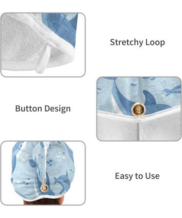 Dolphins Pattern Hair Towel 2 Pack - Super Absorbent Quick Dry Hair Turbans for Women & Girls | Perfect Hair Drying Solution - Buy Online on GoSupps.com