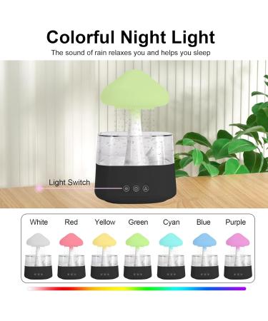 MIFXIN Cloud Rain Humidifier with 7 Colors LED Light and Aromatherapy Essential Oil Diffuser - Remote Control, Desk Fountain, Bedside Sleeping Relaxation - Black 2024 - Buy Online on GoSupps.com