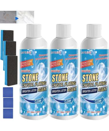 Stone Stain Remover Cleaner Marble Stone Cleaner Polishes Kitchen Marble Oil Stain Cleaner Stone Crystal Plating Agent for Kitchen Patio Backyard Effective Removal of Oxidation Rust Stains (3PC)
