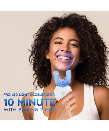 Professional Teeth Whitening Kit - 5X LED Light, 1 Mouth Tray, Desensitizing Gel, 3 Whitening Gels - 10 Minute Effect - Remove Stains at Home - 5 Piece Set - Buy Online on GoSupps.com
