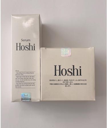 Hoshi Kem Dark Spot Cream (30g) and Serum (30ml) Adavanced Skin Care for Night and Day. Purified Water Collagen and Niacinamide. Kem Tri Nam Nhat Ban Off White