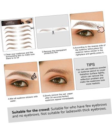 Housoutil 5 Sheets Eyebrow 3d Sticker Stickers Eyebrow Transfer Sticker Artificial Eyebrow Tattoos Modeling 6d - Buy Online on GoSupps.com