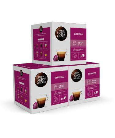 NESCAFE DOLCE GUSTO NESCAF Dolce Gusto Espresso - 3 packs of 16 capsules each - Total: 48 capsules