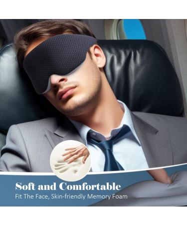 Premium 3D Contour Sleep Mask for Men & Women - 100% Light-Blocking Adjustable Eye Mask for Travel Yoga Napping & Shift Work | Grid Gray - Buy Online on GoSupps.com