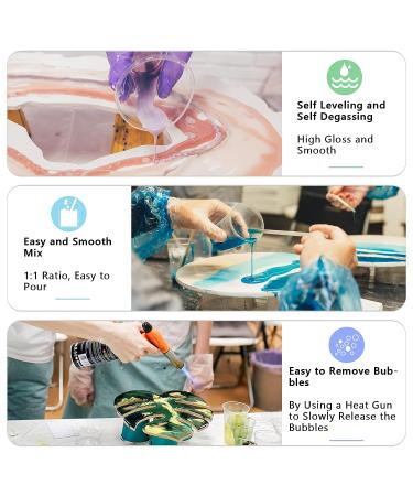JDiction Fast Curing Epoxy Resin Kit | 4-Hour Demold | Bubble-Free & Crystal Clear | Self-Leveling for Art, Craft, Jewelry | 20oz - Buy Online on GoSupps.com