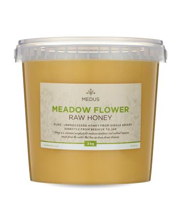 Earthbreath Miel brut de fleurs de prairie 3 kg Biologique pur non pasteuris et non filtr Superaliments sains dulcorant naturel pour la cuisine le caf le th le jus les boissons