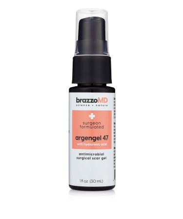 brazzoMD Argengel 47 with Hyaluronic Acid Surgical Scar Gel 1.0 oz Plastic Surgeon Developed Natural Antiseptic Designed to Reduce the Appearance of Scars and Accelerate Healing