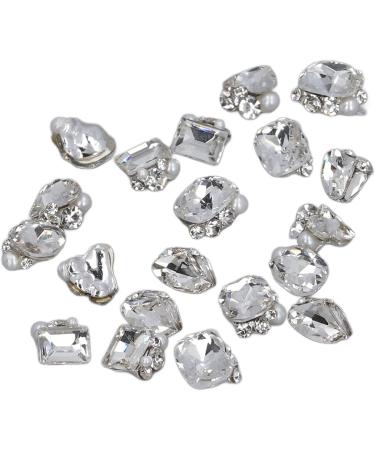 Nail Rhinestones Different Shape Rhinestone Nail Decoration Luxury 20pcs Nail Design Sparkling for Women for Travelling (Transparent) - Buy Online on GoSupps.com