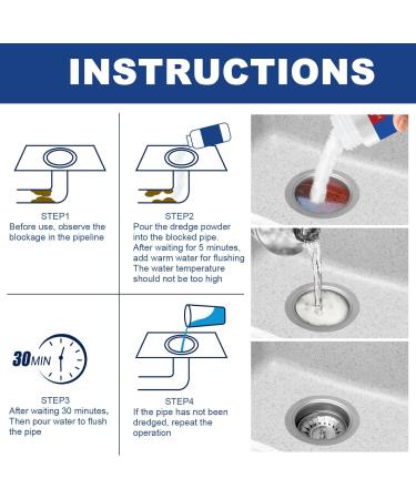 Powerful Pipe Dredging Agent Meledmatte Toilet Cleaner Meledmatte Drain Cleaner Sink Drain Cleaner For Kitchen Toilet Pipeline Quick Cleaning Tool (3pcs) - Buy Online on GoSupps.com