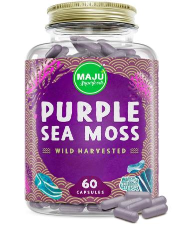 MAJU's Purple Sea Moss Capsules, Authentic Raw Chondrus Crispus, All Natural & Stronger Than Gel, Compare with Organic Irish Seamoss Capsule, Atlantic Ocean Wild Harvested Purple Powder Pills - Buy Online on GoSupps.com