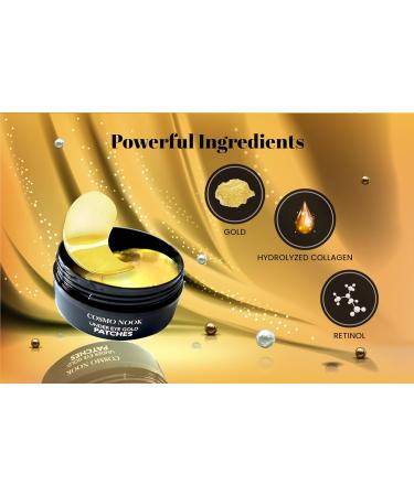 24k Gold Under Eye Patches - 60 Pcs Anti-Aging Eye Mask with Collagen & Hyaluronic Acid for Dark Circles Puffiness & Wrinkles - Refresh Your Skin - Buy Online on GoSupps.com