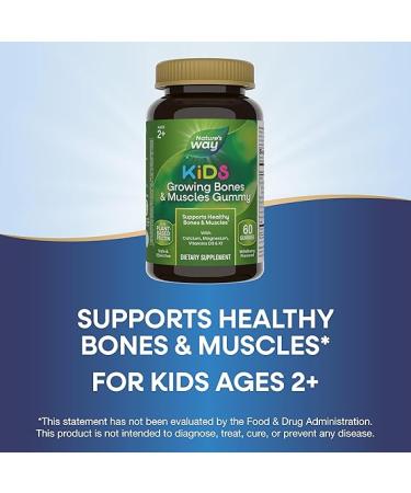 Nature's Way Kids Growing Bones & Muscles Gummies - Wildberry, Ages 2+, 60 Count - Buy Online on GoSupps.com