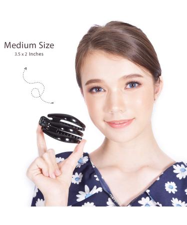 RC Roche Ornament 6 Pcs Premium Plastic Claw Jaw Clips Medium Black - Anti Slip Styling Barrettes for Women and Girls - Buy Online on GoSupps.com