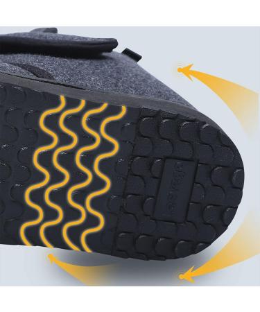 Winter High Help Cotton Shoes for Elderly | Adjustable Diabetic Edema Footwear - 11.5 Grey Wide Fit for Comfort - Buy Online on GoSupps.com