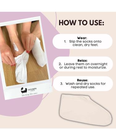 Eco Bath London Moisturising Socks - 1 Pair Breathable Soft Foot Moisturiser Socks for Overnight Hydration - Buy Online on GoSupps.com