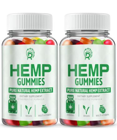 Hemp Gummies High Potency Hemp Supplement Gummies with Pure Natural Hemp Oil Extract Edible Gummy Vegan Fruit Flavor Made in USA