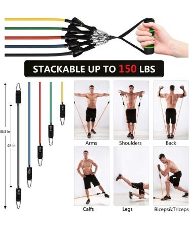 23 Pack Resistance Bands Set with Core Sliders, Door Anchor, Handles, Ankle Straps, Carry Bag, Cooling Towel, Wrist Wraps - Buy Online on GoSupps.com