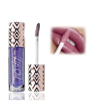 Newest Glitter Liquid Color Changing Lipsticks Diamond Black Long Lasting Moisturizing Non-sticky Fresh Texture Lip Oil Sparkling Glossy Liquid Lipstick Lip Gloss for Women (03)