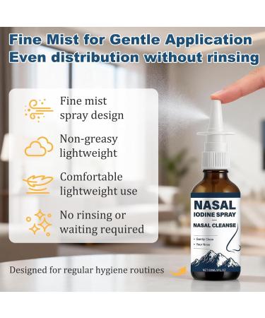 Lmoy Lodine Nasal Spray Daily Nasal Cleanse & Care Mist with Iodine & Fulvic Acid for Dry Air Travel & Daily Use (2PCS*60ML) - Buy Online on GoSupps.com