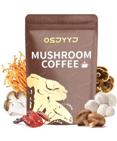 Organic Mushroom Coffee for Energy Focus Immunity & Digestion Instant Coffee & 6 Mushrooms: Cordyceps Reishi King Trumpet Shiitake Turkey Tail & Lion s Mane (6.35 Fl Oz (Pack of 1) Medium Roast) (6.35 Fl Oz (Pack o