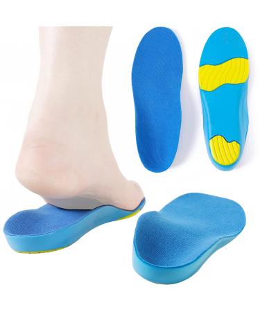 Bacophy Kids Arch Support Orthotic Insoles  Children Pu Cushioning Inserts  Shock Absorption Velvet Surfaces Deep Heel Cup Inner Sole for Plantar Fasciitis  Flat Feet  Feet Heel Pain Relief 2.5-4.5 M US Little kids