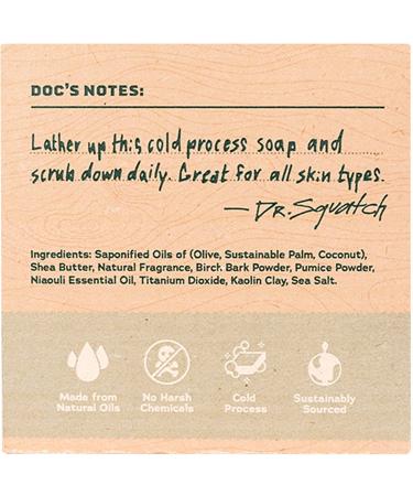 Dr. Squatch Birchwood Breeze Bar Soap for Men - Medium Grit, All Natural - Buy Online on GoSupps.com