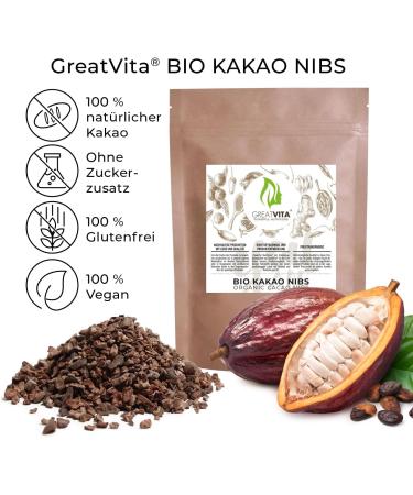 Lot de 3 bo tes de 800 g pour aliments crus de cacao - Id al comme garniture produit naturel sans additifs du P rou / GreatVita - Buy Online on GoSupps.com